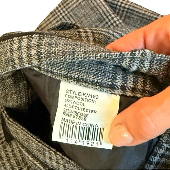 Smash Plaid Wool Blend Tailored Trousers Gray Check Men’s Size 32 Slim Fit Pants - Picture 6 of 8
